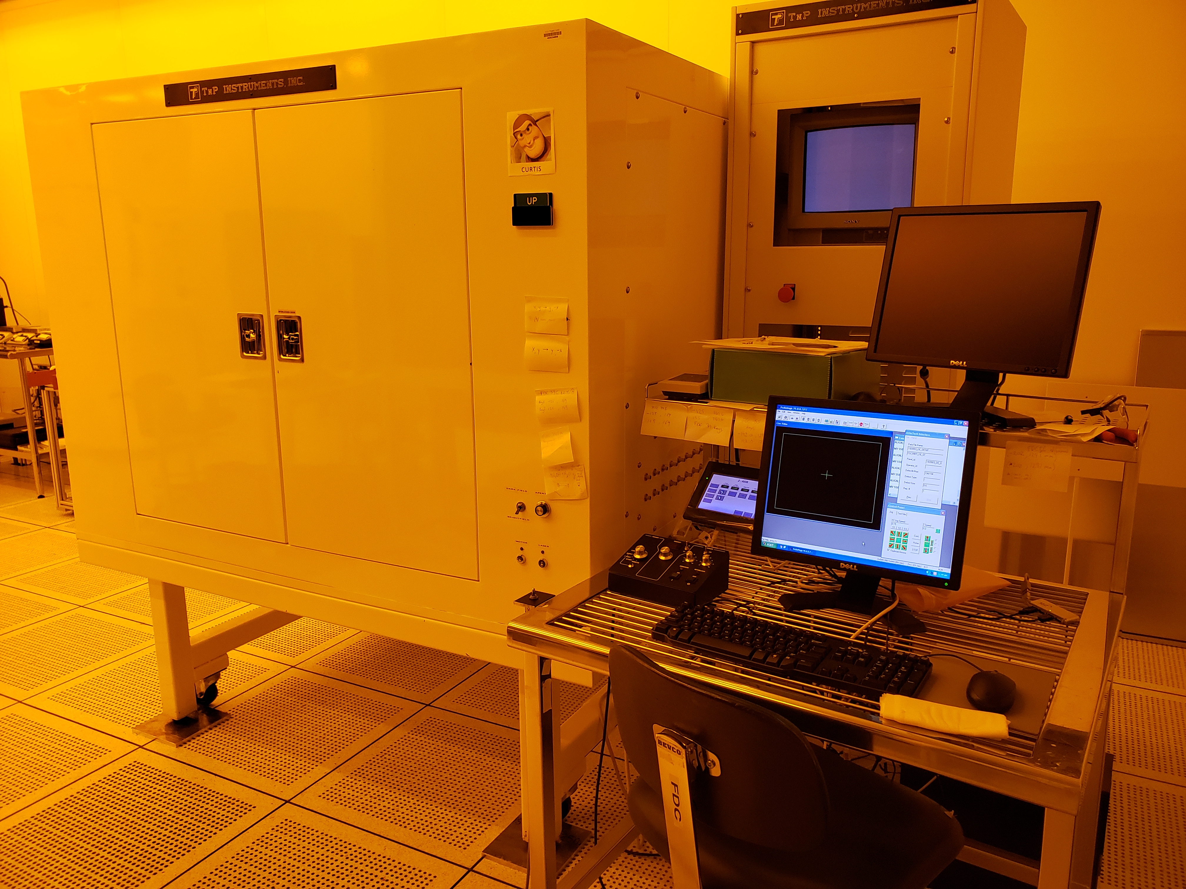 The CURTIS Laser Repair System on the left with controlling computer on the right.