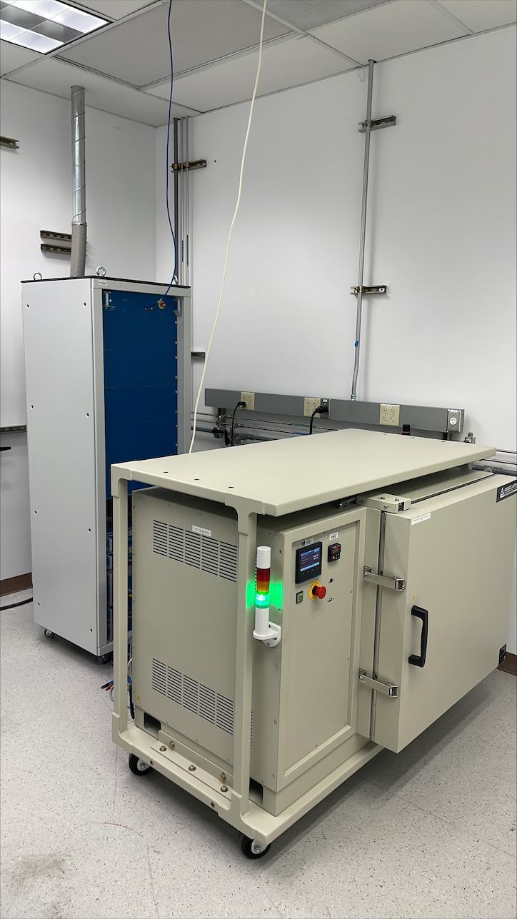 Photo of biologic battery tester in laboratory