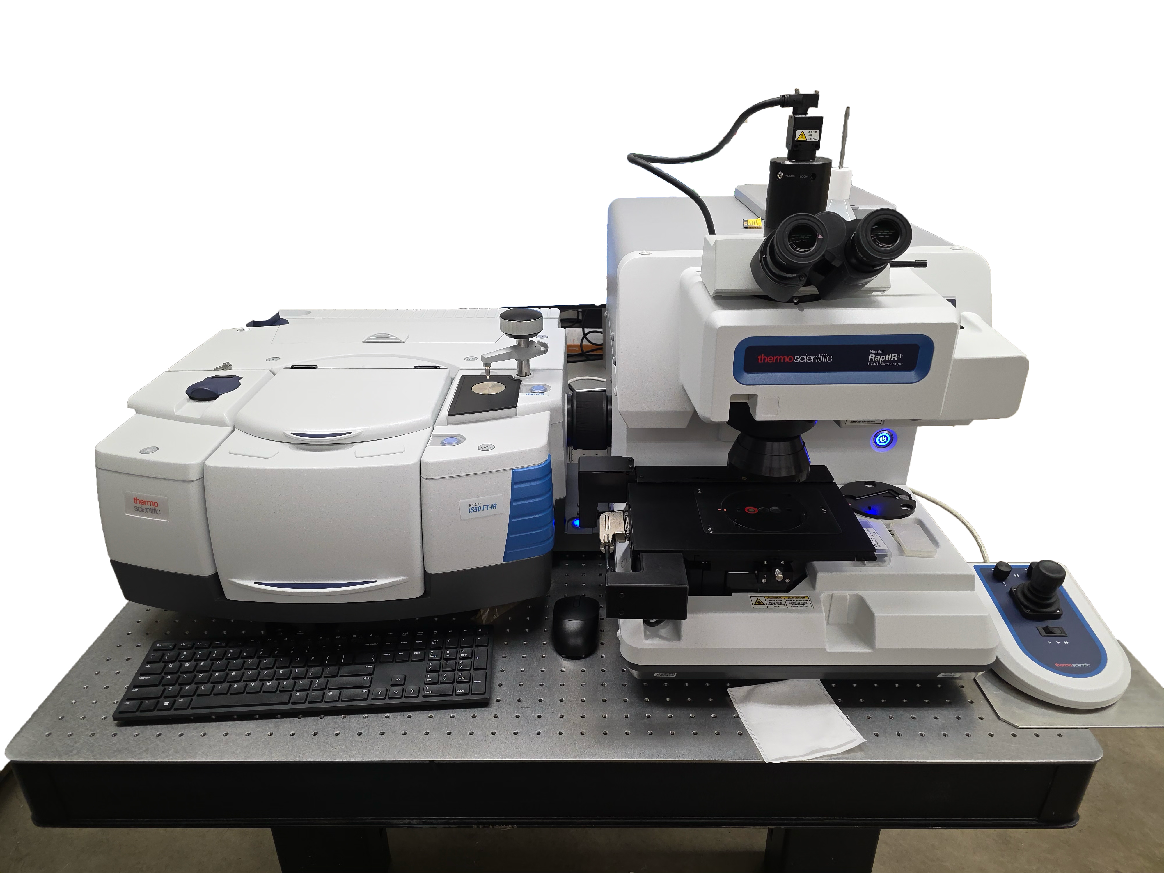 Is50 bench with RaptIR microscope