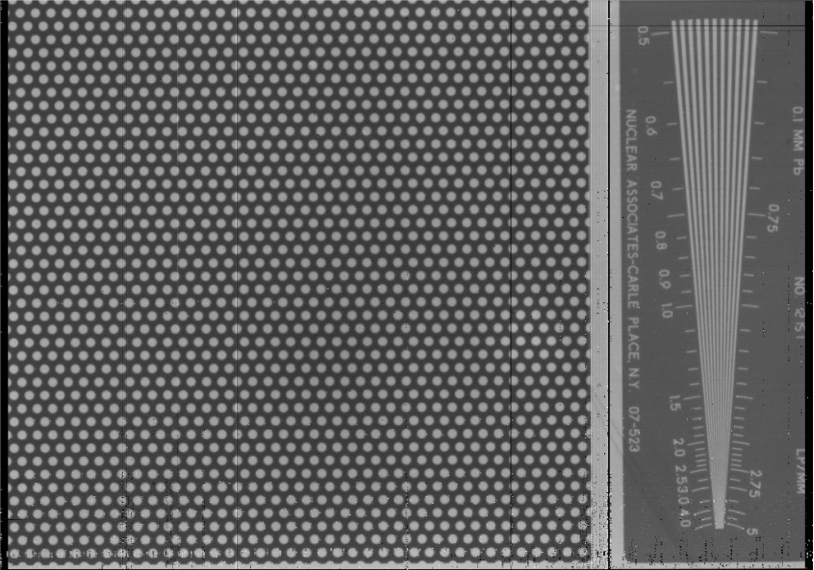 Figure 1:Test Pattern X-Ray Image of AEP Core 1028 x 720 Pixel 10 Inch Diagonal Flexible X-Ray Detector 