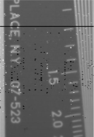 Figure 2: Resolution Test of AEP Core Flexible Scintillator (Left) and Off the Shelf Scintillator (Right). 