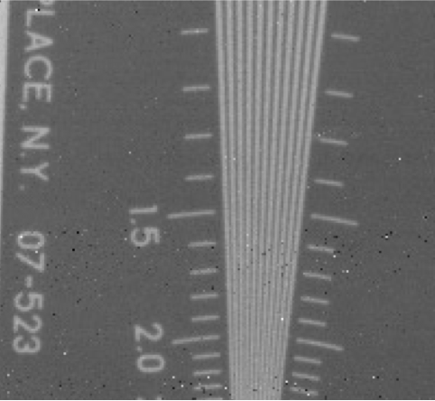 Figure 2: Resolution Test of AEP Core Flexible Scintillator (Left) and Off the Shelf Scintillator (Right). 